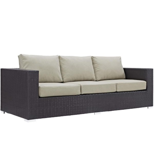 East End Imports Convene Outdoor Patio Sofa- Espresso Beige EEI-1844-EXP-BEI